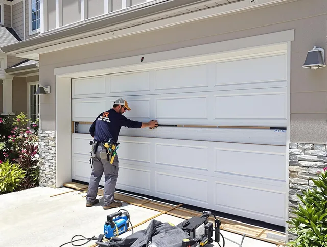 Berea Garage Door Repair team performing complete garage door replacement at Berea residence