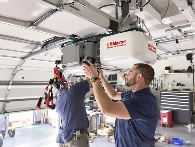 Berea Garage Door Repair technician performing advanced diagnostics on garage opener in Berea