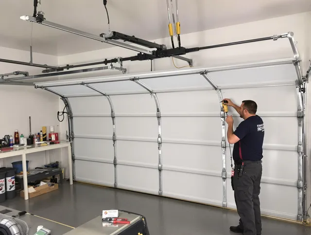 Berea Garage Door Repair certified technician performing overhead door system repair in Berea